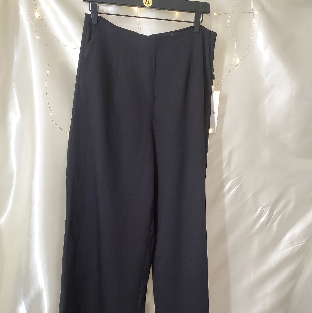 Wide leg high rise black Pants
